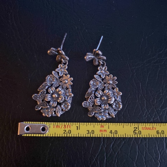 Antiqued Sterling Silver Earrings - Picture 3 of 5